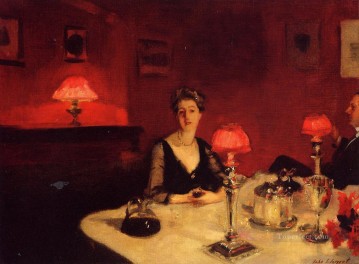 夜のディナーテーブルのポートレート ジョン・シンガー・サージェント Oil Paintings